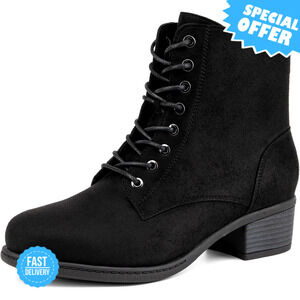 BRAND NEW VJH confort Ankle Boots - Stylish Chunky Lace-up Combat Booties